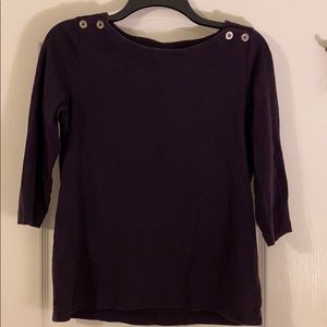 Cotton Plum Top with Decorative Buttons